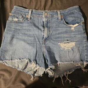 Women's Distressed Denim Shorts - Light Blue 2 Pairs Of Shorts